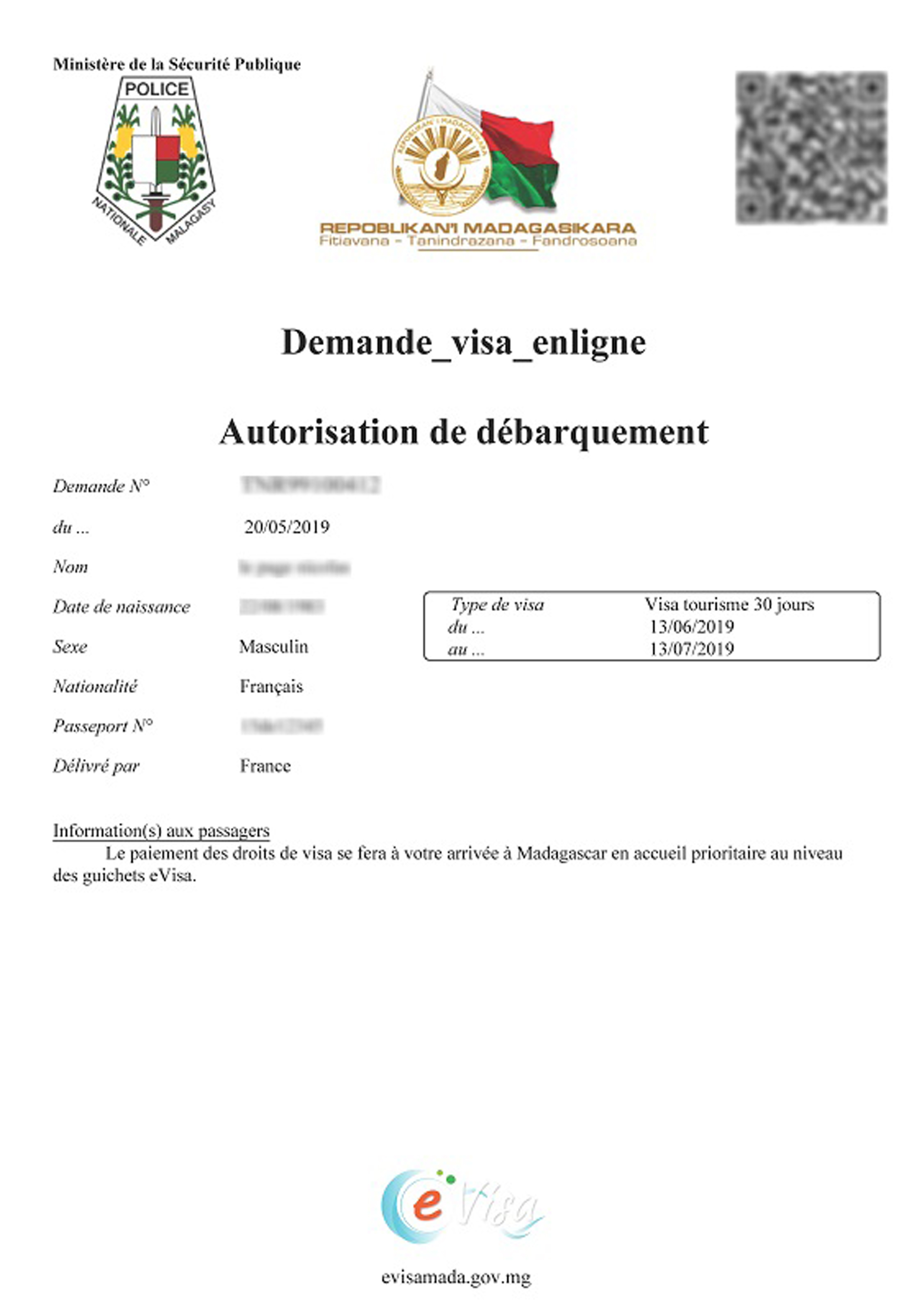 Madagascar work permit
